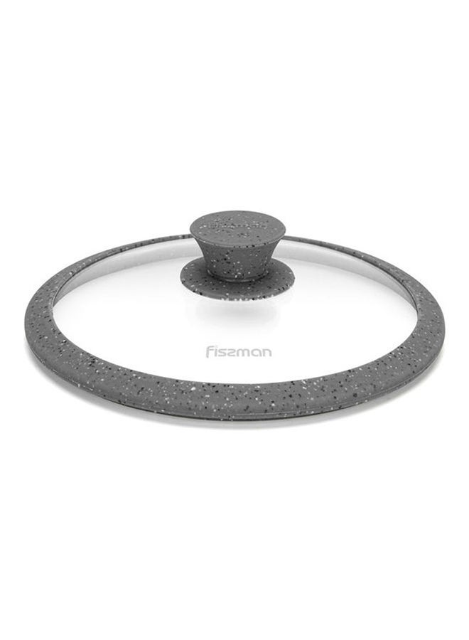 Fissman Glass Lid Arcades With Marbling Silicone Rim Grey 20cm  - Image 3