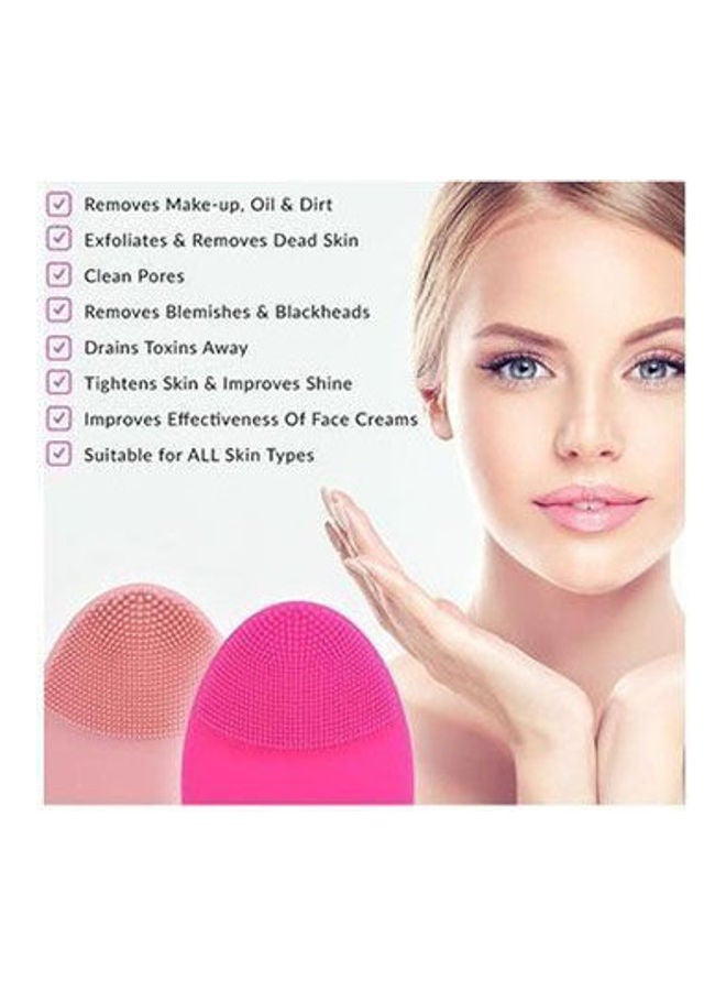 Forever - Silicone Ultrasonic Facial Cleanser Brush Pink - Image 1