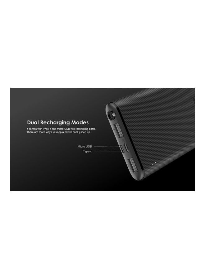 Oraimo 10000 mAh Toast 10 Lite Ultimate Slim 2.1A Triple Ports Fast Charging LED Power Bank With Power Delivery 3.0 Output Black - Image 2