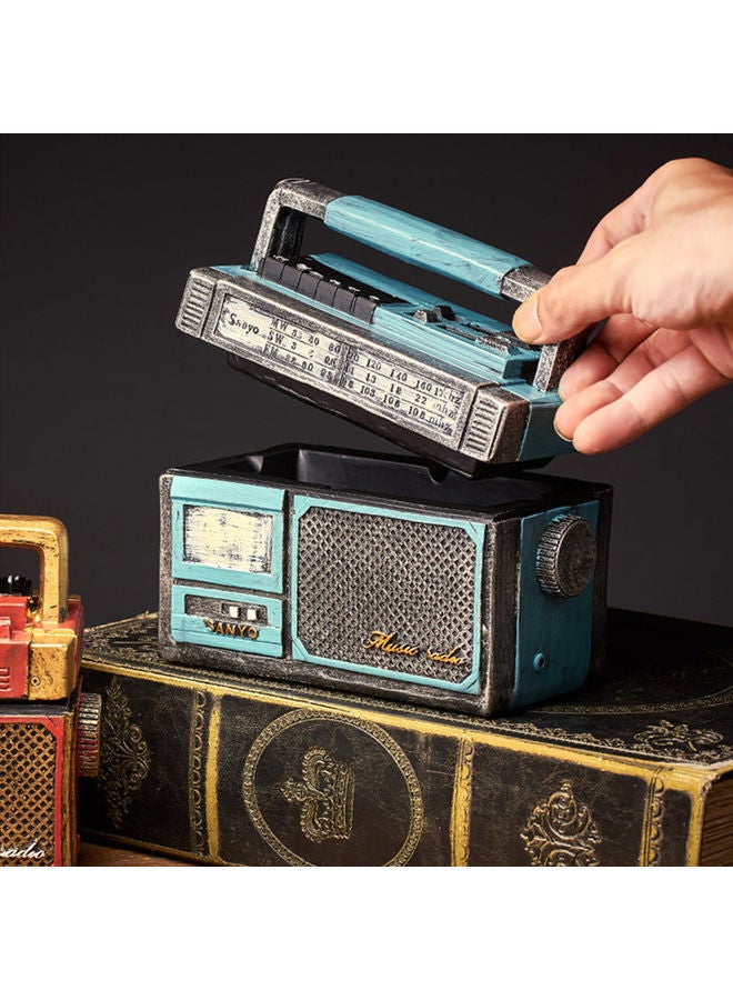 منفضة سجائر بتصميم راديو مزخرف مع غطاء - Image 3