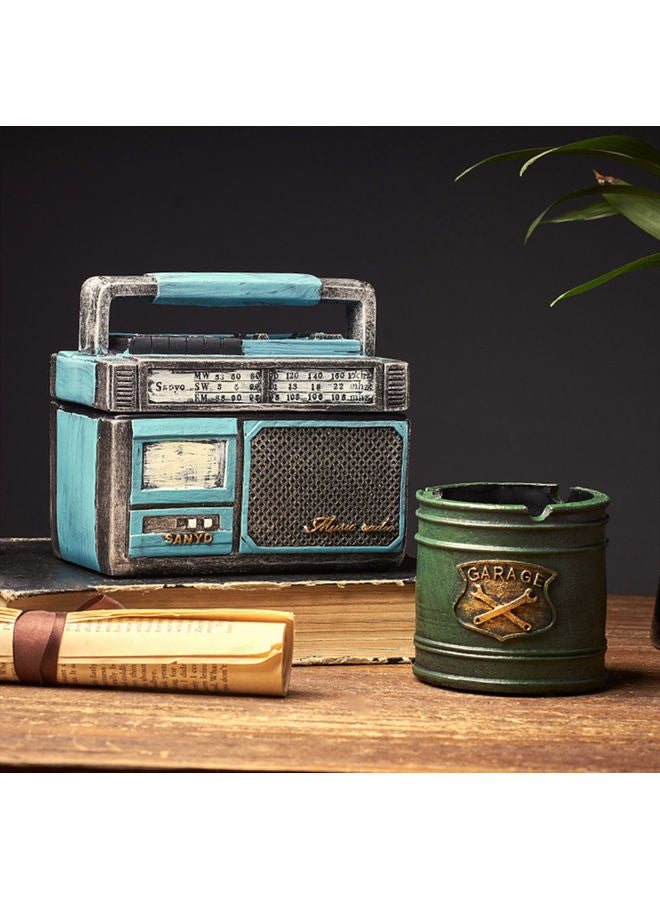 منفضة سجائر بتصميم راديو مزخرف مع غطاء - Image 5