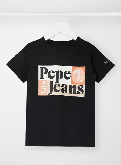 Pepe Jeans LONDON Kids/Teen Graphic Logo T-Shirt Black