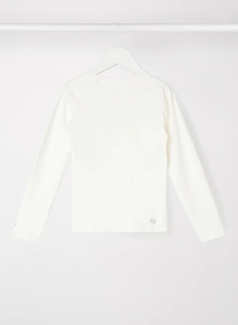 Pepe Jeans LONDON Kids/Teen Graphic Logo T-Shirt White