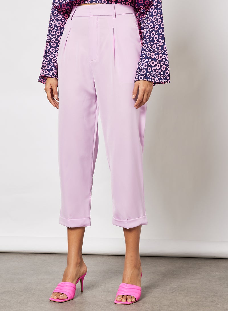 Aila - Women High Waist Slant Pocket Wide Leg Pants Purple - Image 1