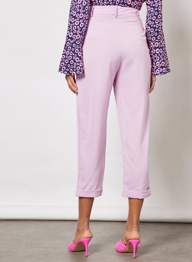 Aila - Women High Waist Slant Pocket Wide Leg Pants Purple - Image 1