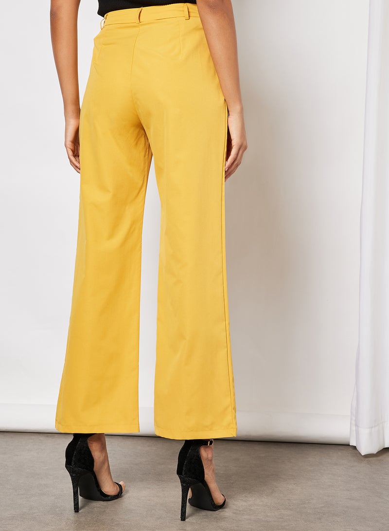 Aila - Women High Waist  Wide Leg Pants Yellow - Image 1