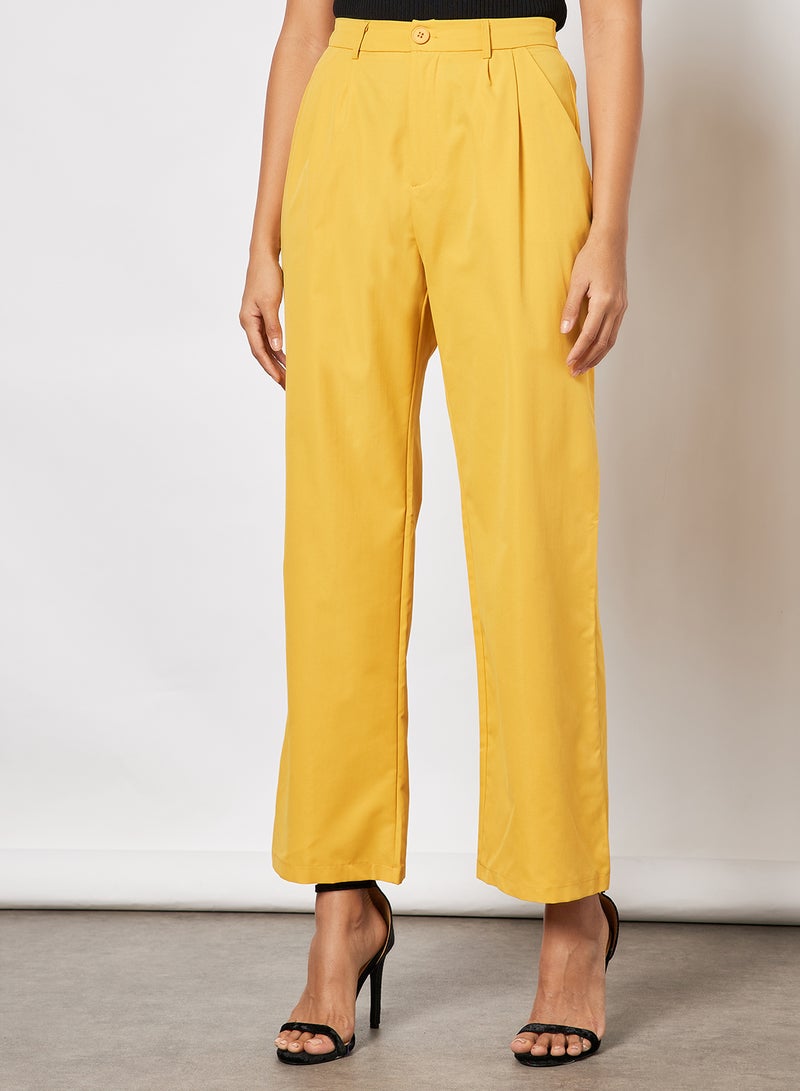 Aila - Women High Waist  Wide Leg Pants Yellow - Image 1