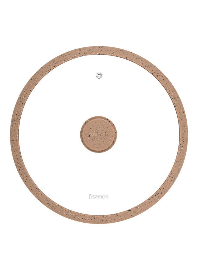 Fissman Glass Lid Arcades With Marble Silicone Rim Transparent with Marble Silicone Rim 28cm  - Image 1