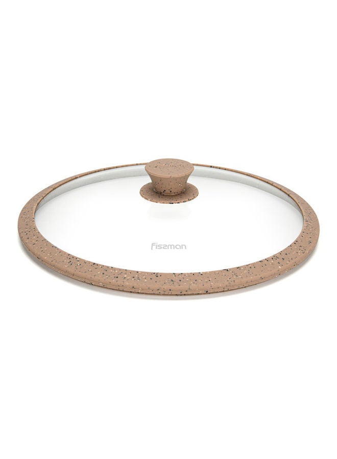 Fissman Glass Lid Arcades With Marble Silicone Rim Transparent with Marble Silicone Rim 28cm  - Image 4