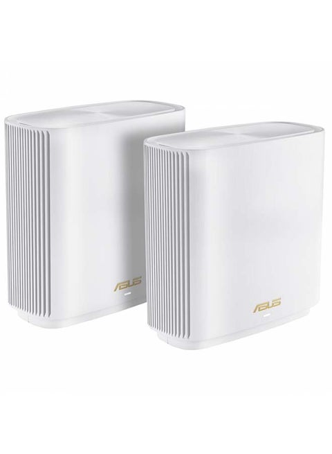 ASUS XT8 WIFI AX6600 Tri Band Mesh WIFI 6 SYSTEM, Whole House Coverage Up to 5500 SQ FT and 6+ Bedrooms, Pack of 2 White, Zen Wi-Fi XT8 2 pack WHITE, ZenWiFi-AX-XT8 / ASUS Zen Wi-Fi AX (XT8), 2 PACK White
