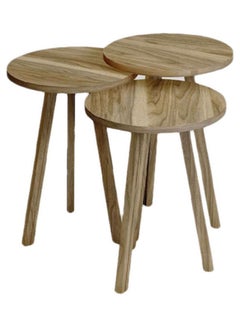 Generic 3-Piece Serving Table Set Brown 
