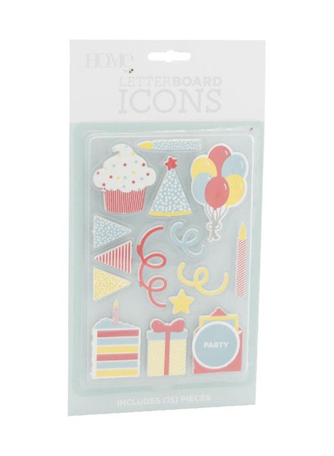 15-Piece Party Letter Board Icons Multicolour