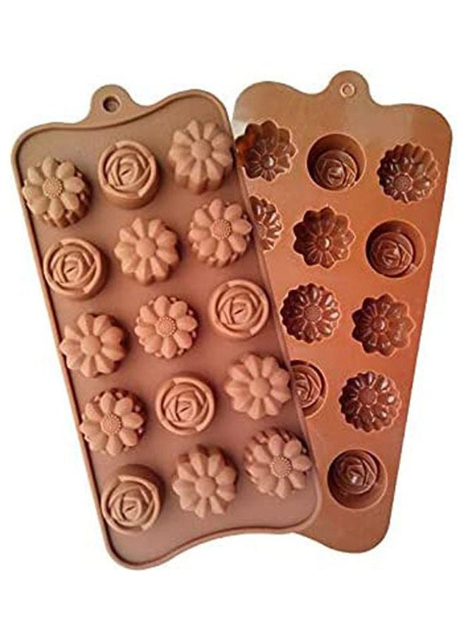 Silicone Molds For Making Chocolate Consists Of 15 Slots Brown  - Image 2