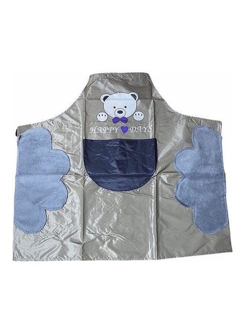 Waterproof Kitchen Apron With Pocket And Microfiber Towel Twin Sides Beige