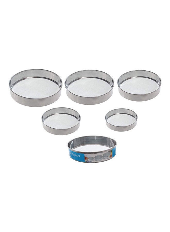 Stainless Steel Strainer Set, 6 Pieces Silver  - Image 2