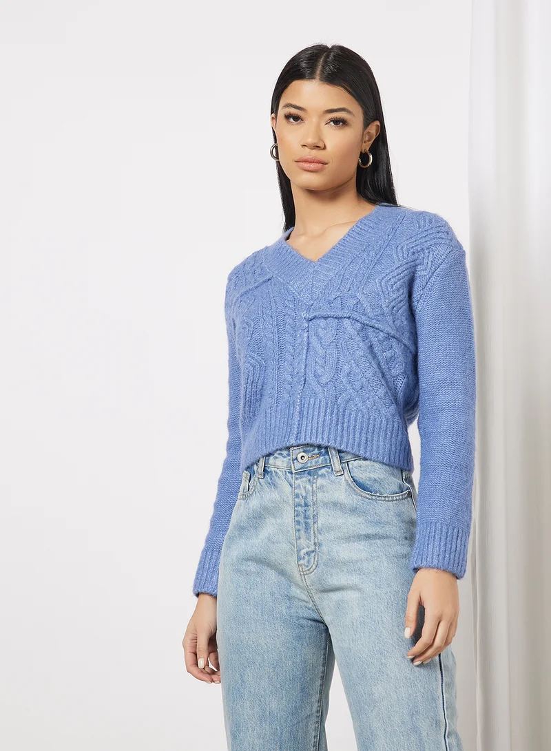 Pepe Jeans LONDON Bego V-Neck Sweater Light Blue