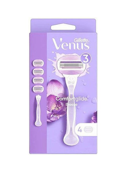 Venus Comfort Glide Breeze Razor With 4 Cartridges Multicolour