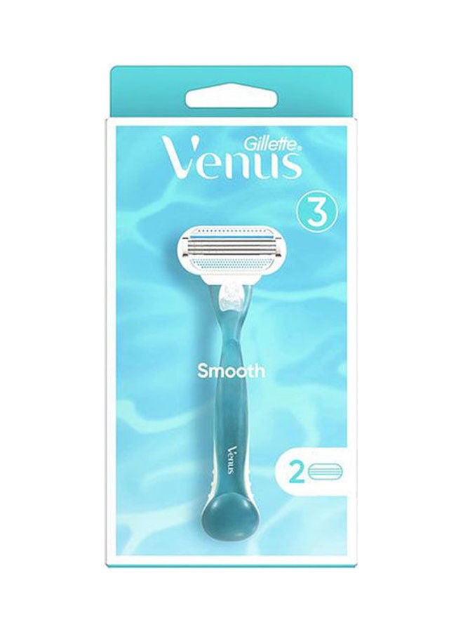 Gillette Venus Close & Clear Original Razor With 2 Refill Blades Multicolour