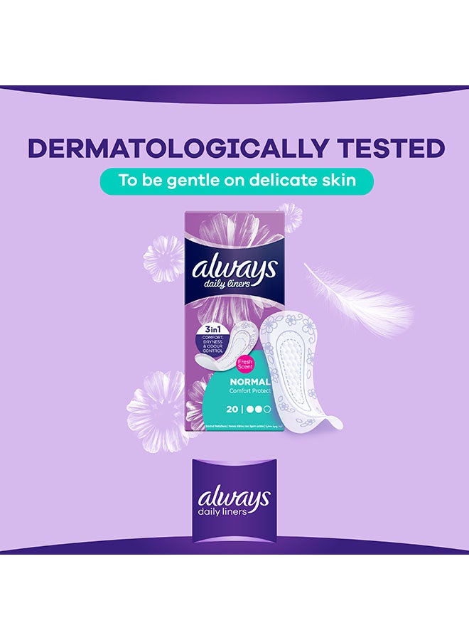 Always Daily Liners Comfort Protect Pantyliners With Fresh Scent, Normal, 80 Count - Image 5