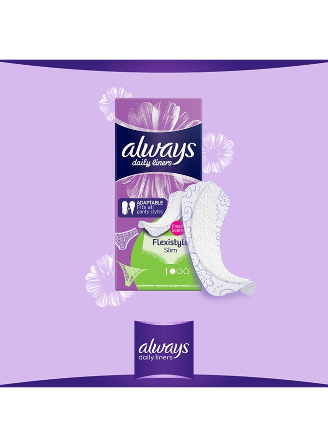Always - Daily Liners Flexistyle Slim Pantyliners With Fresh Scent, Normal, 60 Count - Image 1