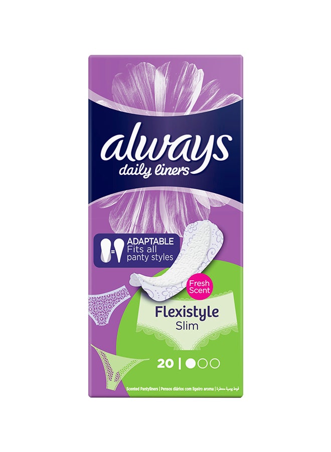 Always - Daily Liners Flexistyle Slim Pantyliners With Fresh Scent, Normal, 20 Count - Image 1