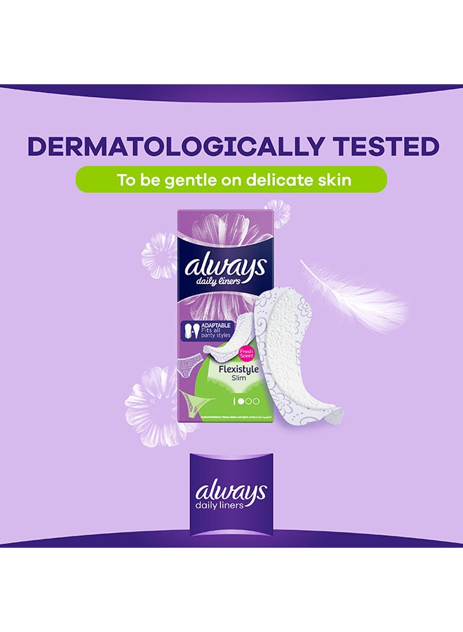 Always - Daily Liners Flexistyle Slim Pantyliners With Fresh Scent, Normal, 60 Count - Image 1