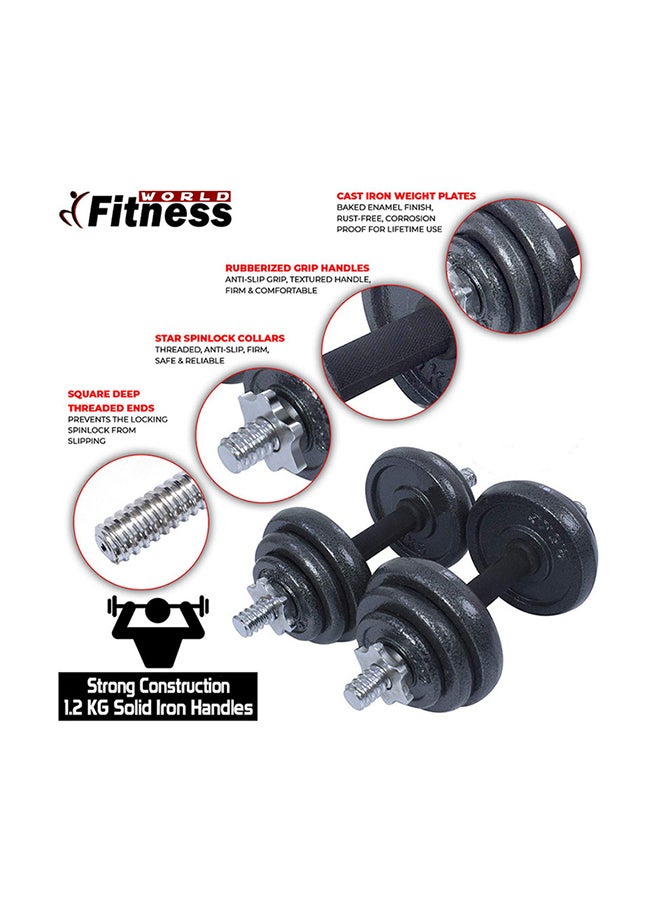 Fitness World Integrated Dumbbell Kit 20kg  - Image 3