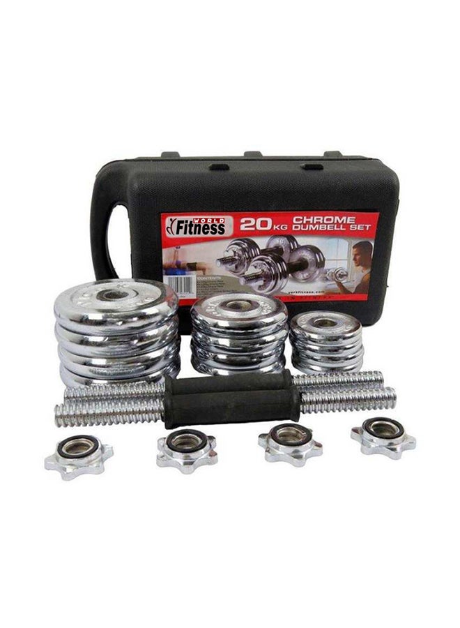 Chrome Dumbbell Set 20kg 20kg