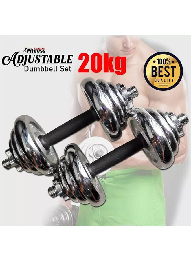 Chrome Dumbbell Set 20kg 20kg