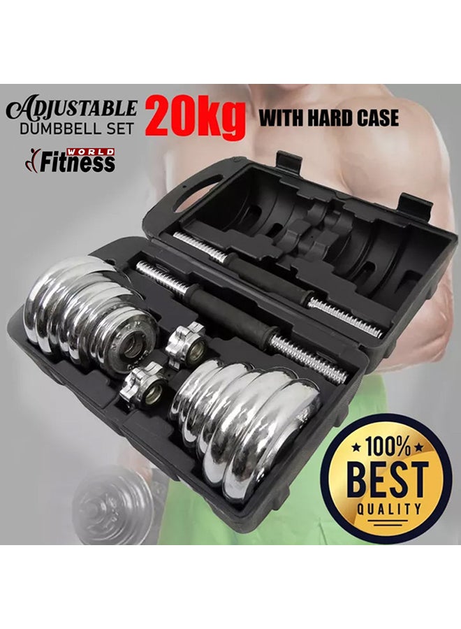 Chrome Dumbbell Set 20kg 20kg
