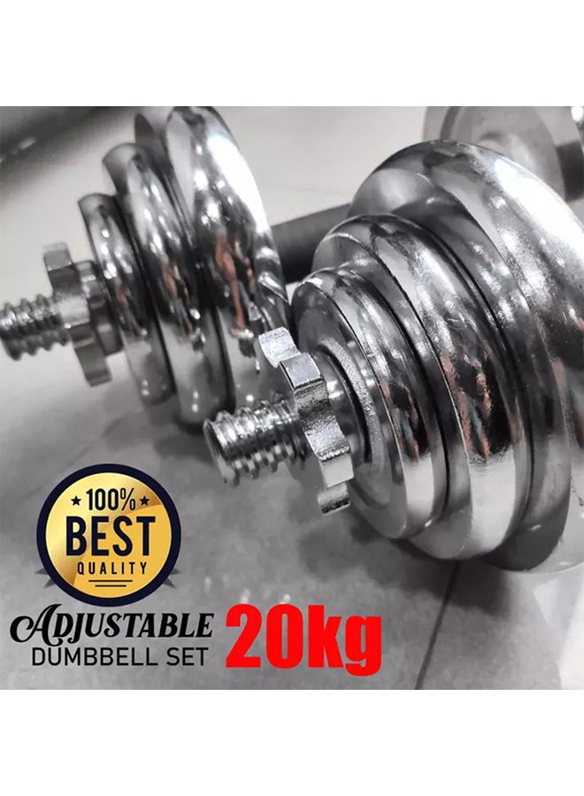 Chrome Dumbbell Set 20kg 20kg