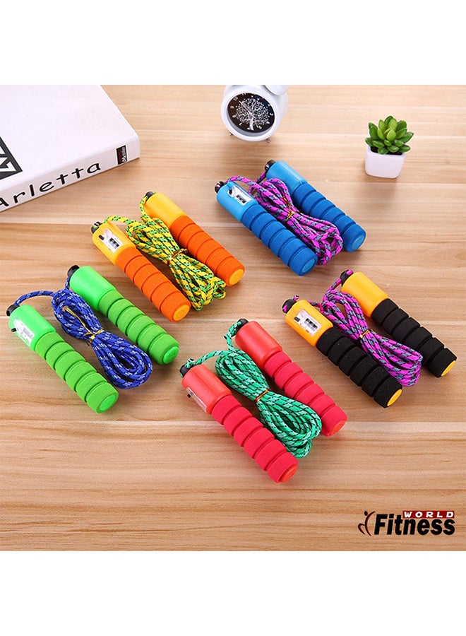 Fitness World Jumping rope with jumper counter 180 cm, green 180cm  - Image 3