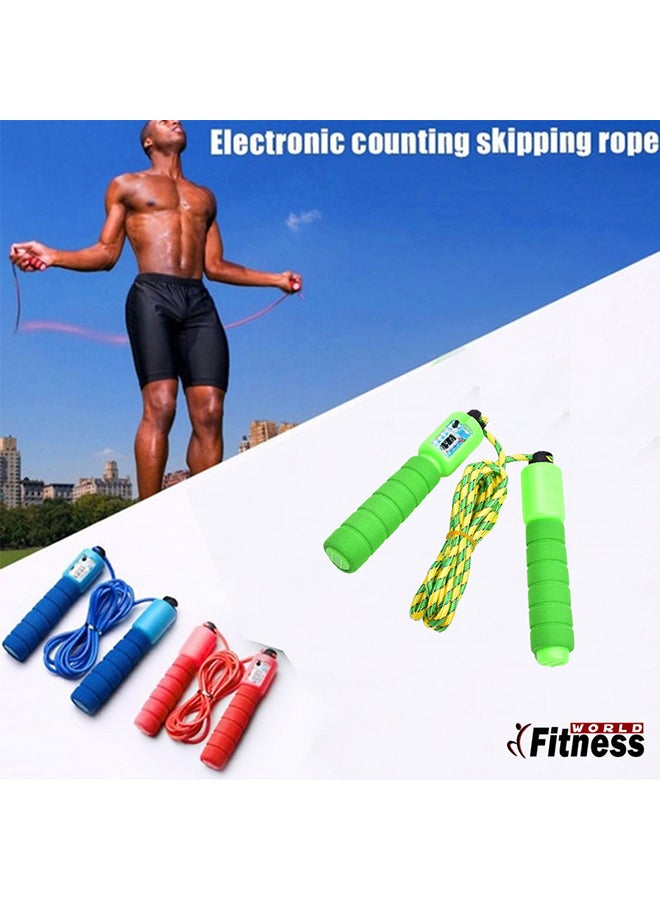Fitness World Jumping rope with jumper counter 180 cm, green 180cm  - Image 2