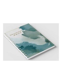 LOWHA Spiral 60 Sheets Notebook Watercolor With Quote for School Or Business Notes Blue/Green/Gold  - Image 2