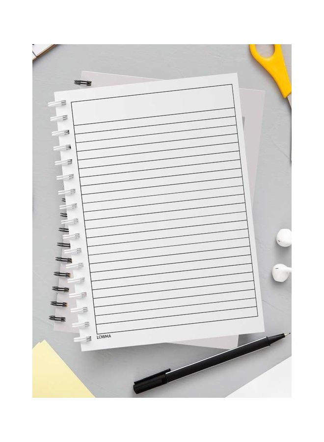 لوحة دفتر ملاحظات بسلك حلزوني يحتوي على 60 ورقة بتصميم عبارة "Hopeful" مناسب لتدوين ملاحظات المدرسة أو العمل أبيض/أحمر/أسود - Image 3