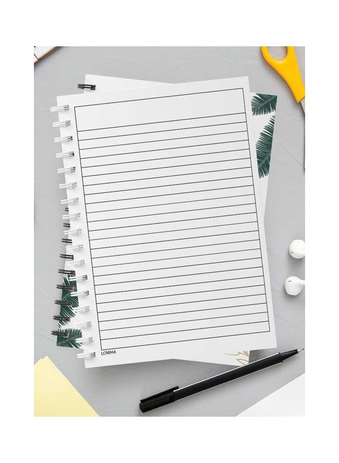 لوحة دفتر ملاحظات بسلك حلزوني من 60 ورقة بتصميم عبارة "Effort" مناسب لتدوين ملاحظات المدرسة أو العمل أبيض/أخضر/ذهبي - Image 3