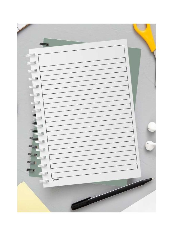 LOWHA Spiral 60 Sheets Notebook Saudi Woman for School Or Business Notes Green/Black/White  - Image 3