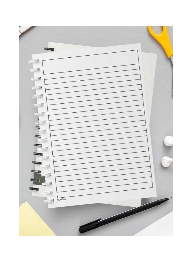 لوحة دفتر ملاحظات بسلك حلزوني مكون من 60 ورقة بتصميم امرأة وزهور مناسب لتدوين ملاحظات المدرسة أو العمل أبيض/وردي/أخضر - Image 3