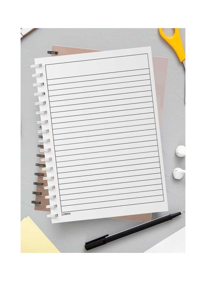 LOWHA Spiral 60 Sheets Notebook Boho for School Or Business Notes Pink/White/Green  - Image 3
