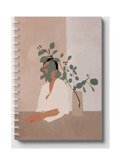 LOWHA Spiral 60 Sheets Notebook Boho for School Or Business Notes Pink/White/Green  - Image 1