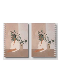 LOWHA Spiral 60 Sheets Notebook Boho for School Or Business Notes Pink/White/Green  - Image 4