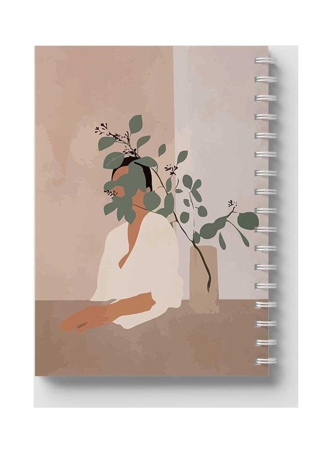 LOWHA Spiral 60 Sheets Notebook Boho for School Or Business Notes Pink/White/Green  - Image 5