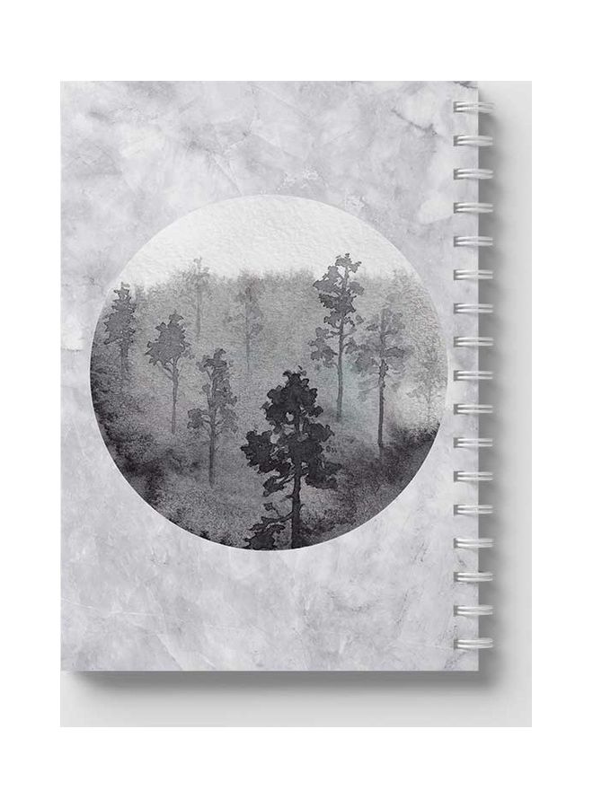 لوحة دفتر ملاحظات بسلك حلزوني مكون من 60 ورقة بتصميم قمر مناسب لتدوين ملاحظات المدرسة أو العمل أوف وايت/ رمادي - Image 5