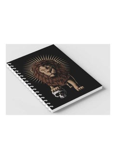 LOWHA Spiral 60 Sheets Notebook Lion Holding Skull for School Or Business Notes Black/Brown  - Image 2