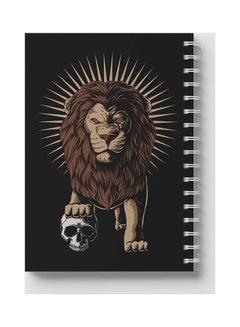 LOWHA Spiral 60 Sheets Notebook Lion Holding Skull for School Or Business Notes Black/Brown  - Image 5