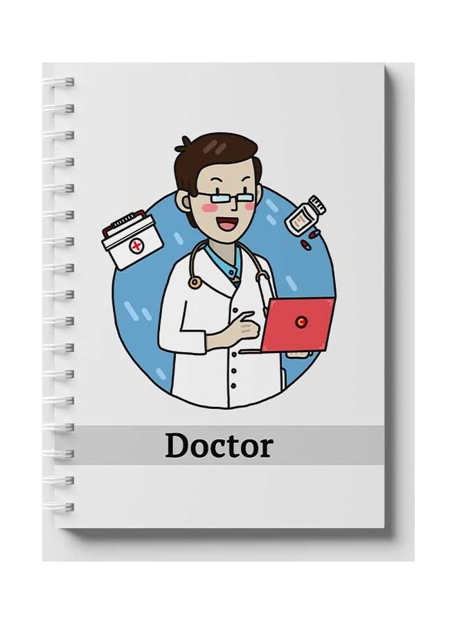 لوحة دفتر ملاحظات بسلك حلزوني مكون من 60 ورقة بتصميم دكتور مناسب لتدوين ملاحظات المدرسة أو العمل متعدد الألوان - Image 1