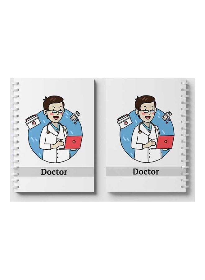 لوحة دفتر ملاحظات بسلك حلزوني مكون من 60 ورقة بتصميم دكتور مناسب لتدوين ملاحظات المدرسة أو العمل متعدد الألوان - Image 4