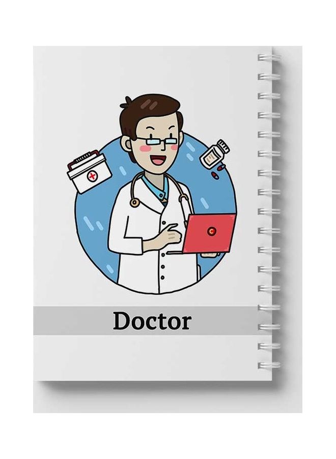 لوحة دفتر ملاحظات بسلك حلزوني مكون من 60 ورقة بتصميم دكتور مناسب لتدوين ملاحظات المدرسة أو العمل متعدد الألوان - Image 5