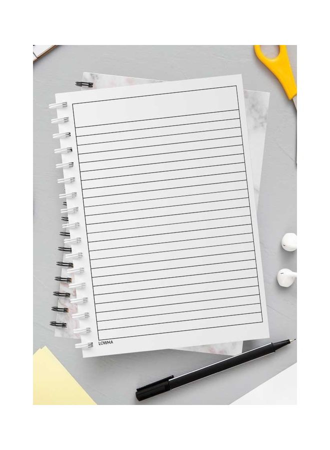 LOWHA Spiral 60 Sheets Notebook Born Make History for School Or Business Notes White/Black - Image 3