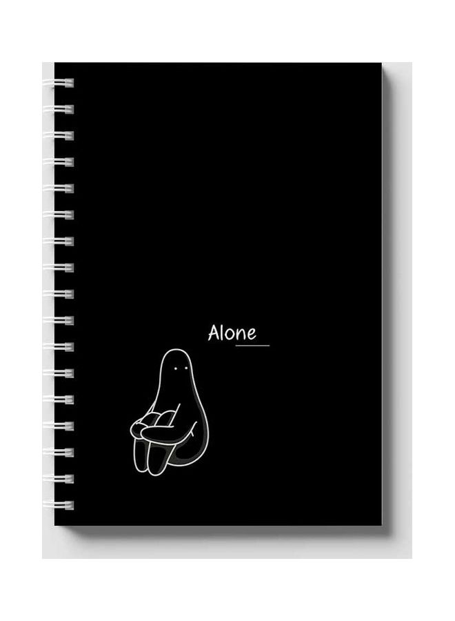 LOWHA - Spiral 60 Sheets Notebook Alone  for School Or Business Notes Black/White - Image 1